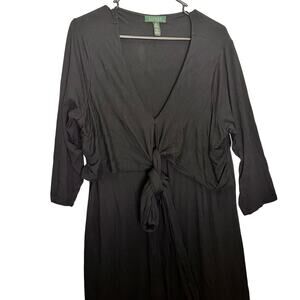Lauren Ralph Lauren Black Tie Front dress LBD 2Xl